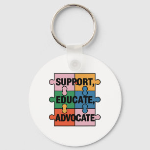 Support Educate Advocate Puzzle Piece Autism Aware Schlüsselanhänger