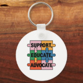 Support Educate Advocate Puzzle Piece Autism Aware Schlüsselanhänger (Vorderseite)