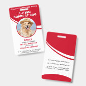 Support für Autismus Dog Personalisiert Foto Servi Ausweis (Vorder- & Rückseite)