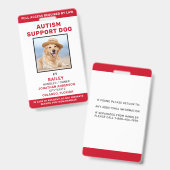 Support für Autismus Personalisierte Service-Dog-F Ausweis (Vorder- & Rückseite)