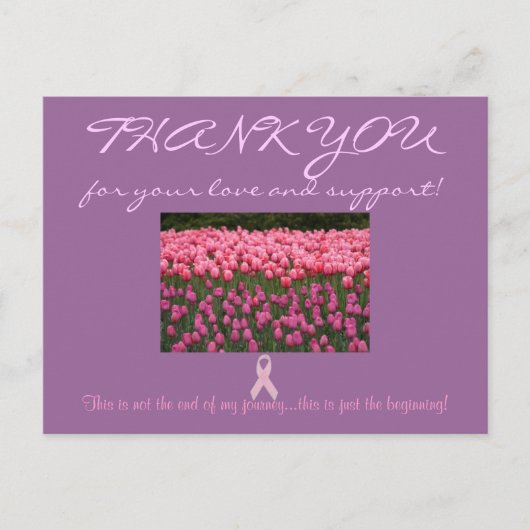 Support für Brustkrebs "Danke" Karte (Vorderseite)