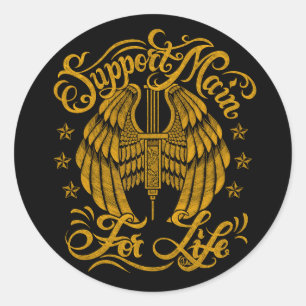 Support Haupt für Life Biker-Aufkleber Runder Aufkleber
