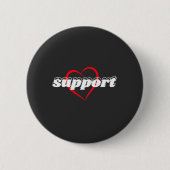 Support Heart Design – Red Love Symbol with Bold  Button (Vorderseite)