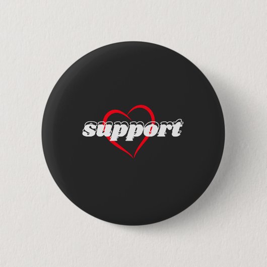Support Heart Design – Red Love Symbol with Bold  Button (Vorderseite)