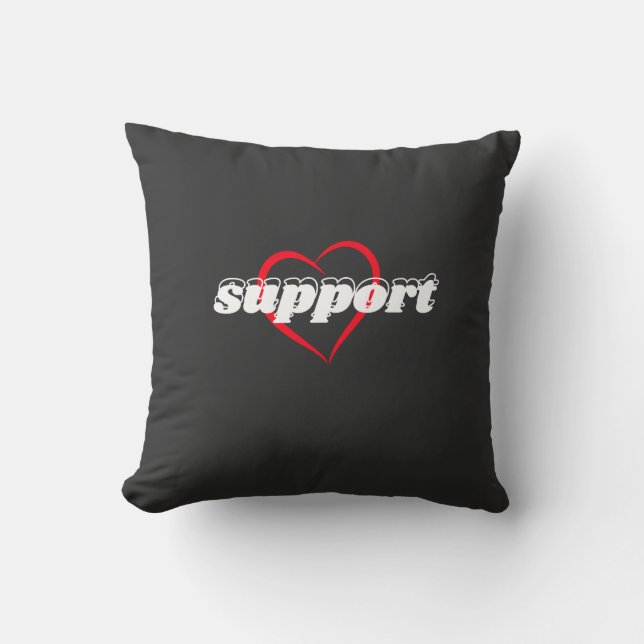 Support Heart Design – Red Love Symbol with Bold  Kissen (Vorderseite)