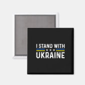 Support I Stand With Ukraine Ukrainian Flag Magnet (Vorderseite/Rückseite)