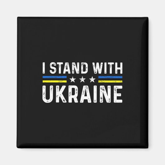 Support I Stand With Ukraine Ukrainian Flag Magnet (Vorne)