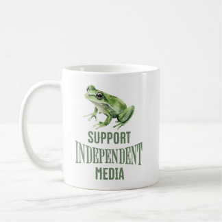 Support Independent Media Frog Watercolor Kaffeetasse