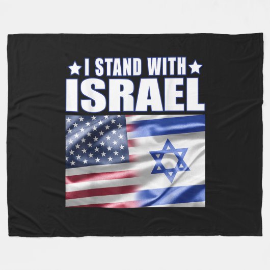 Support Israel I Stand with Israel Fleecedecke (Vorderseite (Horizontal))