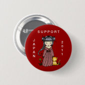 Support Japan Button Kimono Girl (Vorne & Hinten)