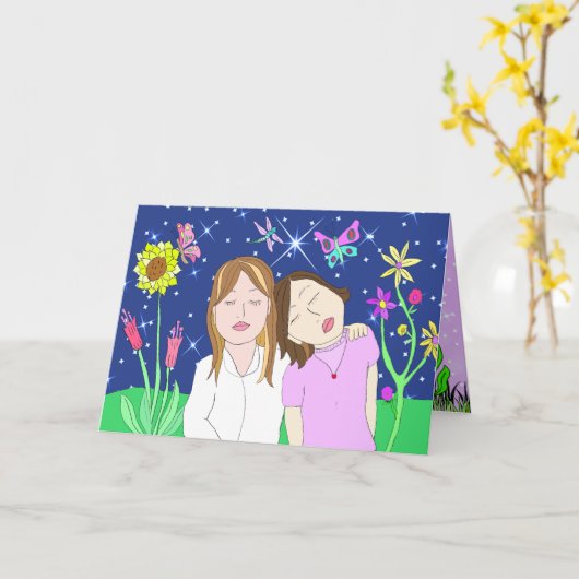 Support-Karte für Freunde oder Schwestern Karte (Gelbe Blume)