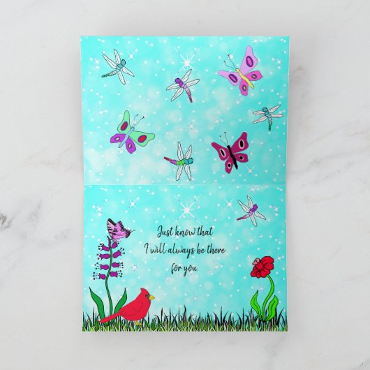 Support-Karte für Freunde oder Schwestern Karte (Innenseite)