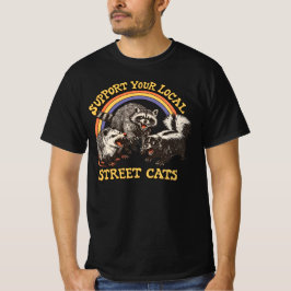 Support local street cats -Raccoon and Opossum Art T-Shirt