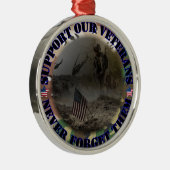 Support our Veterans ... USA Silbernes Ornament (Rechts)