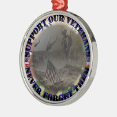 Support our Veterans ... USA Silbernes Ornament (Links)