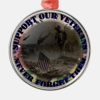 Support our Veterans ... USA Silbernes Ornament