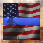 Support Police Thin Blue Line Fensteraufkleber (Blatt 2)