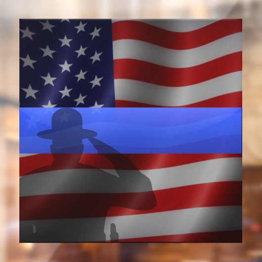 Support Police Thin Blue Line Fensteraufkleber (Blatt 2)