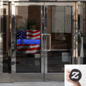 Support Police Thin Blue Line Fensteraufkleber (Büro Tür)