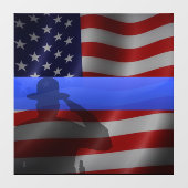 Support Police Thin Blue Line Fensteraufkleber (Blatt)