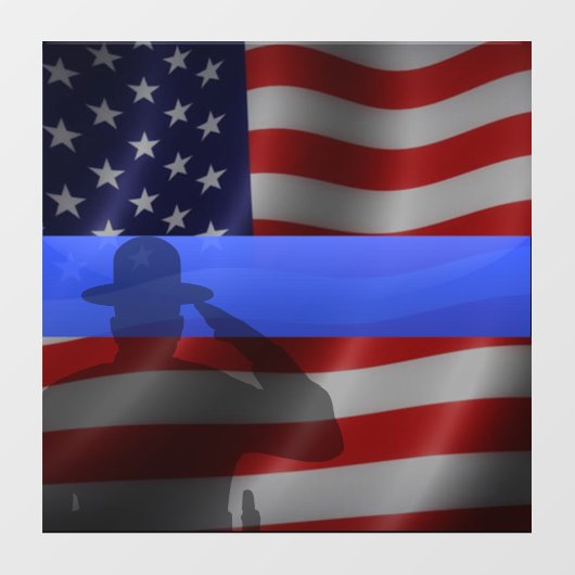 Support Police Thin Blue Line Fensteraufkleber (Blatt)
