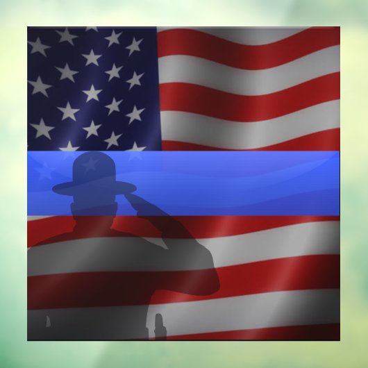 Support Police Thin Blue Line Fensteraufkleber (Blatt 3)