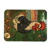 Support Polinators Cool Rooster in Leather Jacket Magnet (Horizontal)