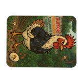Support Polinators Cool Rooster in Leather Jacket Magnet (Horizontal)