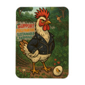 Support Polinators Cool Rooster in Leather Jacket Magnet (Vertikal)