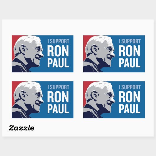 Support Ron Paul Rechteckiger Aufkleber (Blatt)