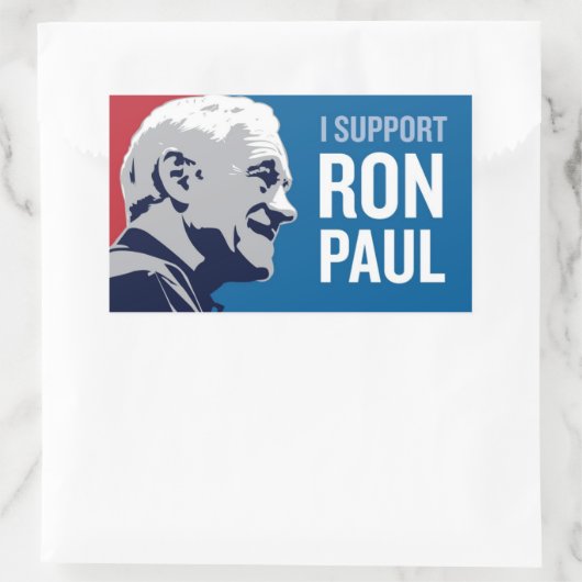 Support Ron Paul Rechteckiger Aufkleber (Tasche)