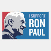 Support Ron Paul Rechteckiger Aufkleber (Vorderseite)