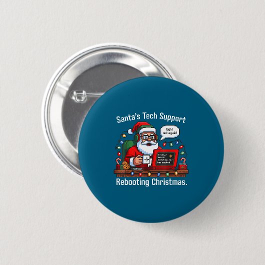 Support Santa Rebooting s Tech Shirt Button (Vorne & Hinten)