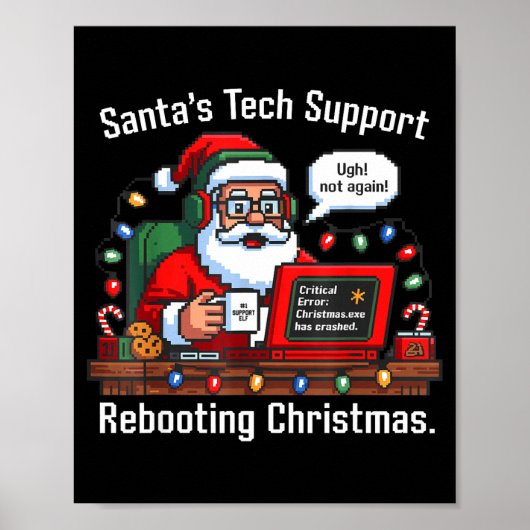 Support Santa Tech Rebooting s Tee Poster (Vorne)