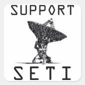 Support-SETI Quadratischer Aufkleber (Vorderseite)