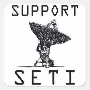 Support-SETI Quadratischer Aufkleber