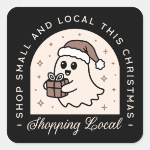 Support-Shop kaufen kleine Weihnachtsgeschenke vor Quadratischer Aufkleber
