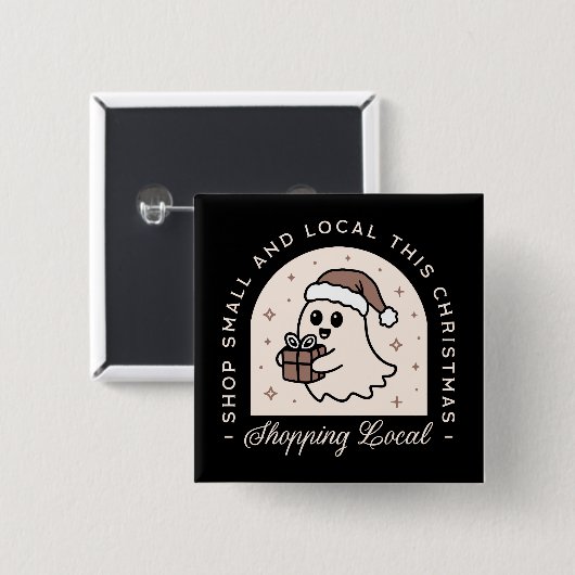 Support-Shop kleine lokale Weihnachtsgeschenk Button (Vorne & Hinten)