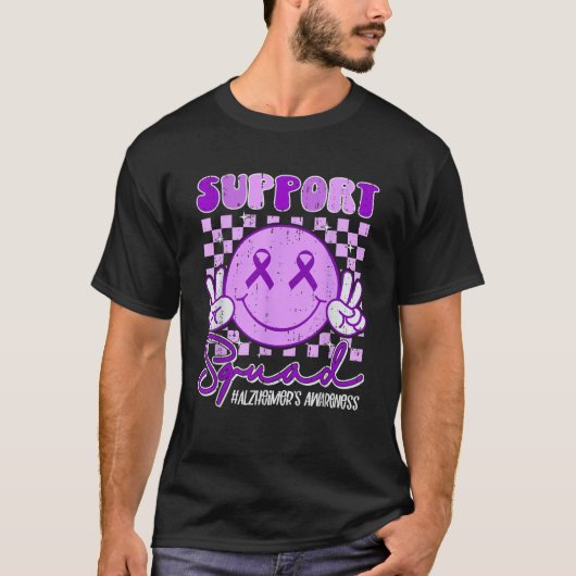 Support Squad Alzheimer s Awareness Ribbon Purple  T-Shirt (Vorderseite)