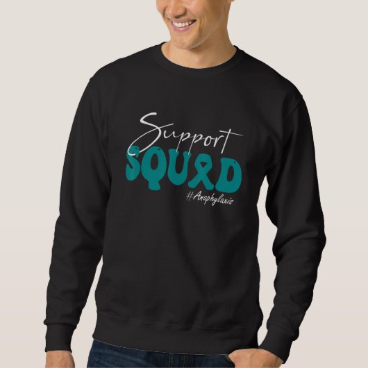 Support Squad Anaphylaxis Awareness Teal Ribbon Sweatshirt (Vorderseite)