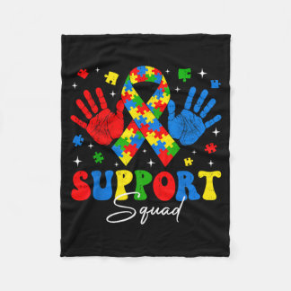 Support Squad Autism Awareness Autistic Men Women Fleecedecke