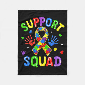 Support Squad Autism Awareness Family Outfits Men Fleecedecke
