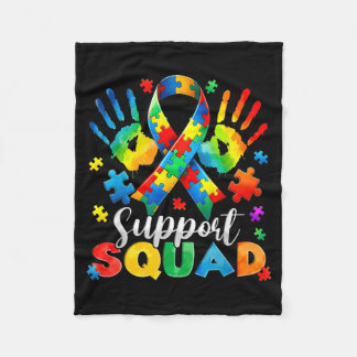 Support Squad Autism Awareness Family Outfits Men Fleecedecke