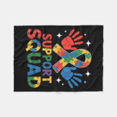 Support Squad Autism Awareness Ribbon Fleecedecke (Vorderseite (Horizontal))