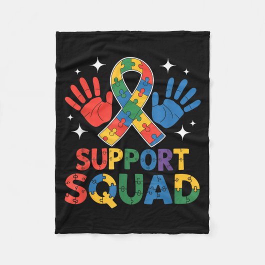 Support Squad Autism Awareness Ribbon Fleecedecke (Vorderseite)