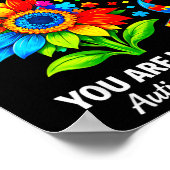 Support squad autism awareness ribbon sunflower poster (Ecke)