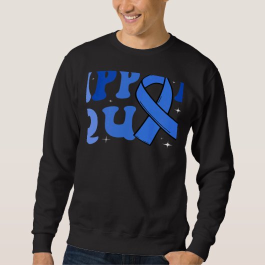 Support Squad Blue Ribbon Diabetes Awareness Month Sweatshirt (Vorderseite)