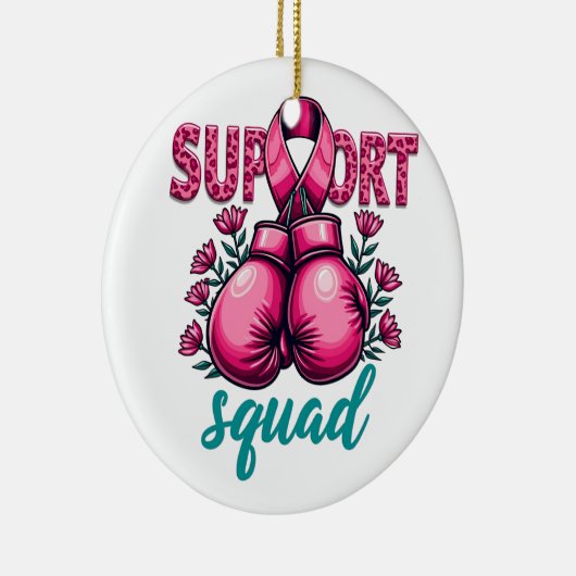 Support Squad Brustkrebs-Sensibilisierungskiste Keramik Ornament (Rechts)