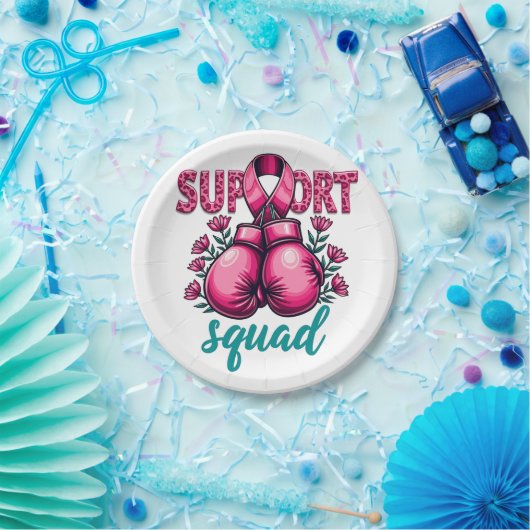Support Squad Brustkrebs-Sensibilisierungskiste Pappteller (Party)