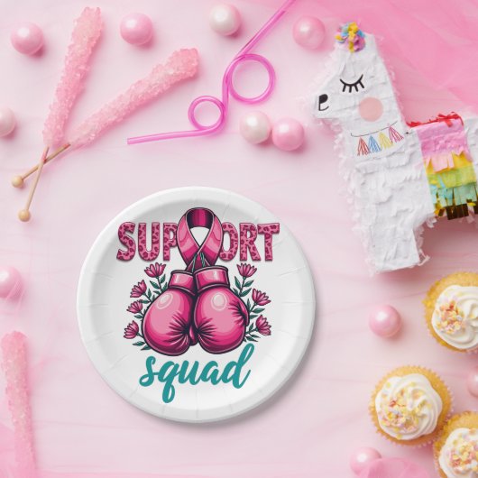 Support Squad Brustkrebs-Sensibilisierungskiste Pappteller (Party)